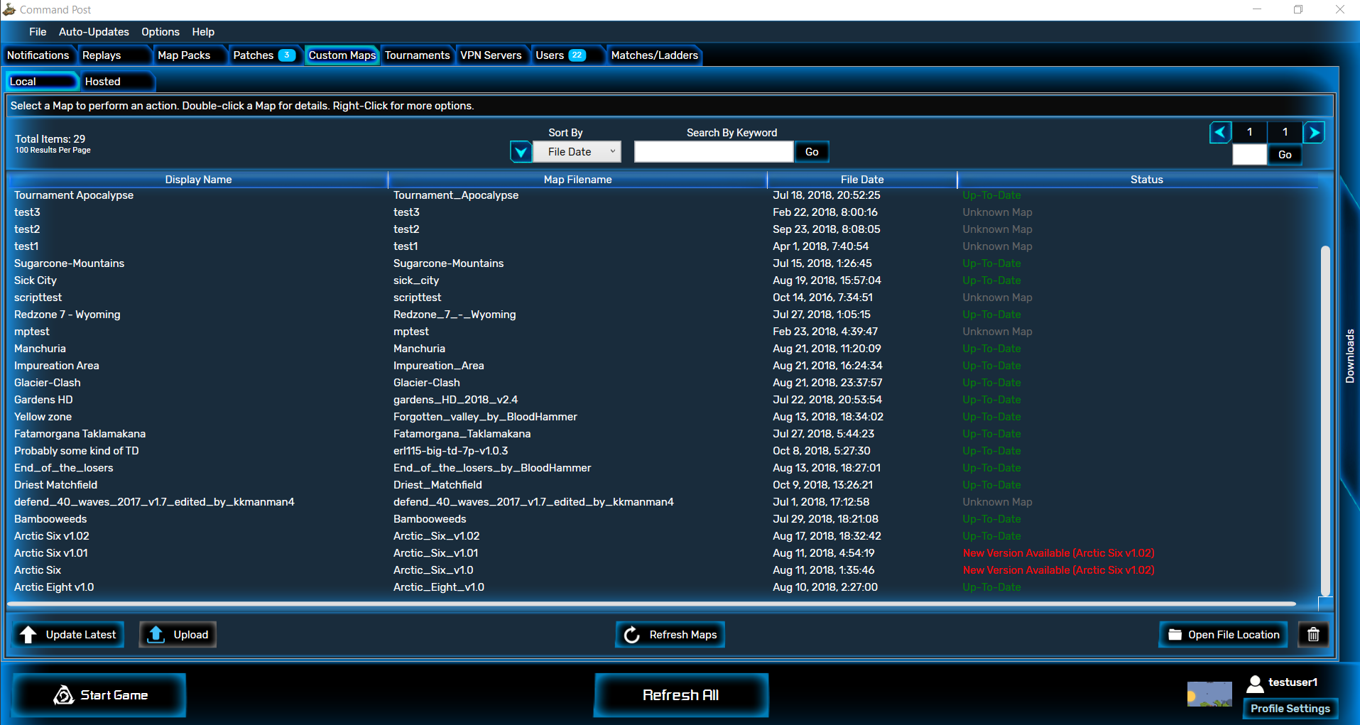 Communicate with and look up other Command Post users' profiles, including their replays and matches