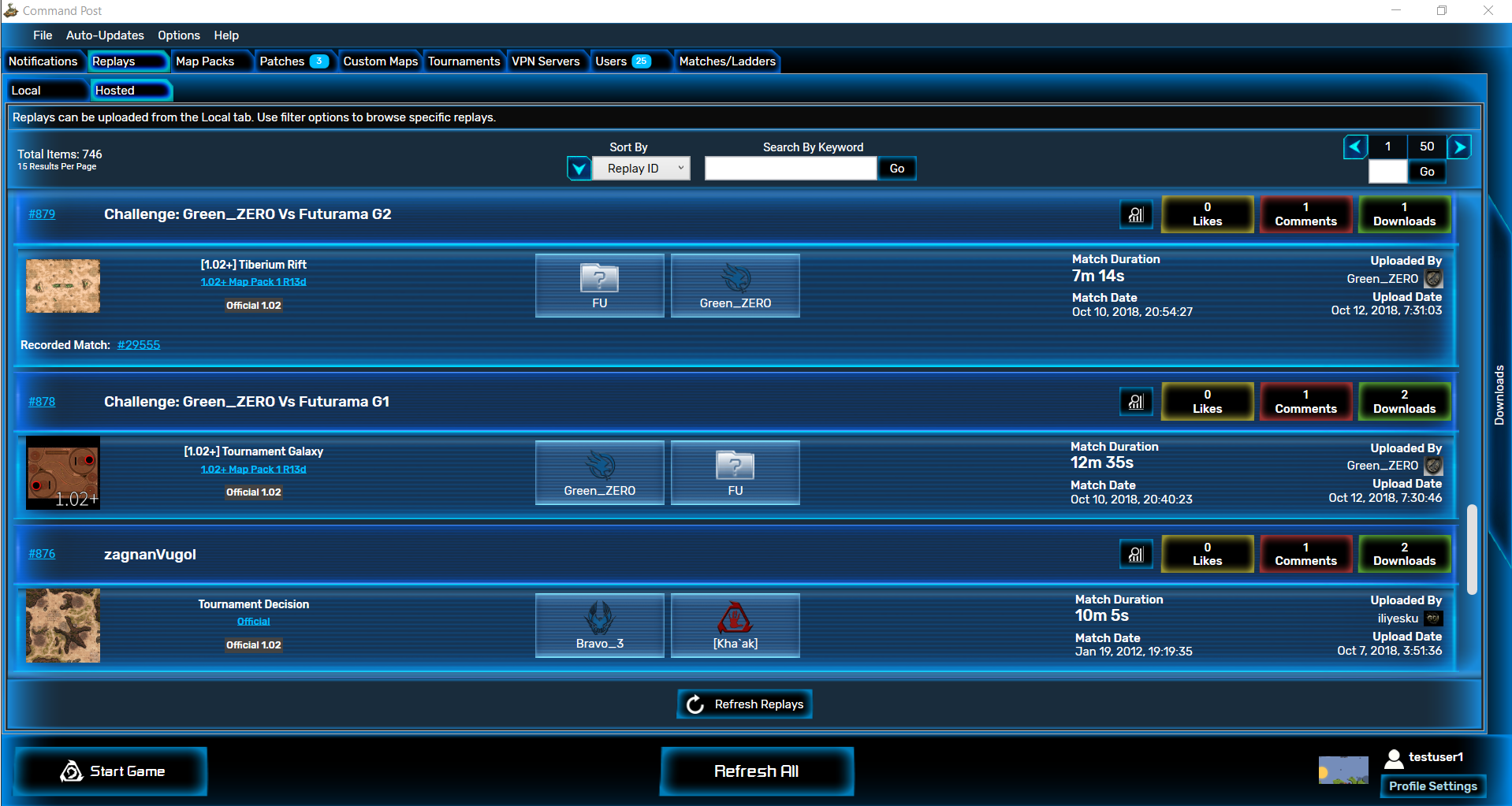 Command Post auto-detects the required Mappack for watching any replay